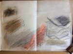 Pencil rubbing of collage materials that may be used